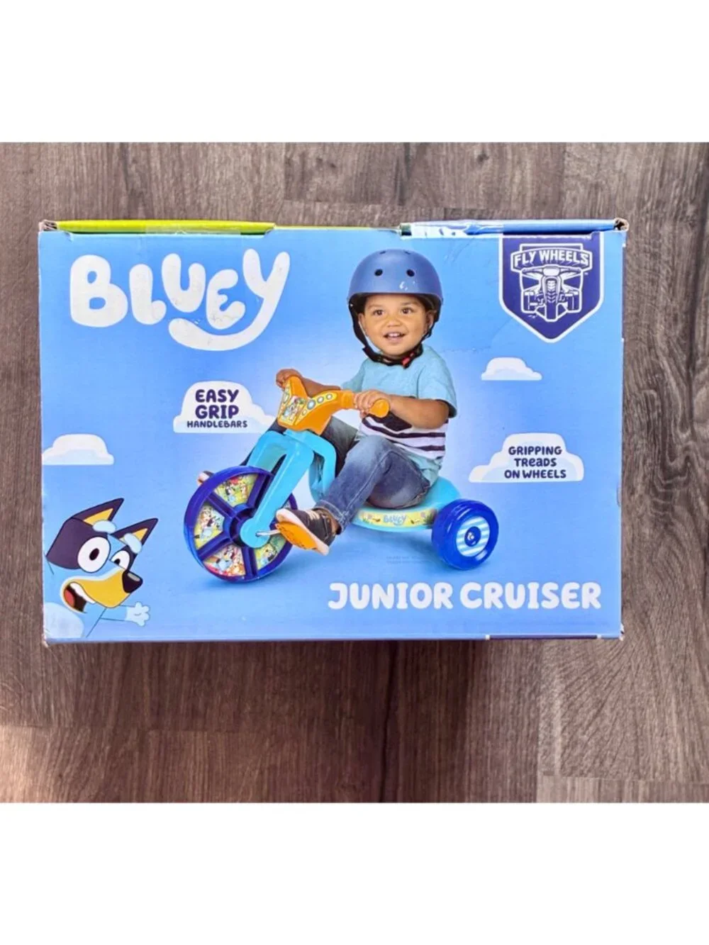 Bluey Junior Cruiser Tricycle With Easy Grip Handlebars & Gripping Treads For Ag